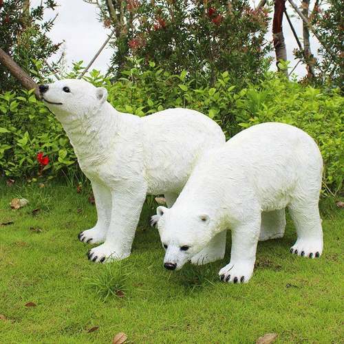 仿真北极熊棕熊摆件户外大型动物园海洋馆玻璃钢雕塑花园林装饰品