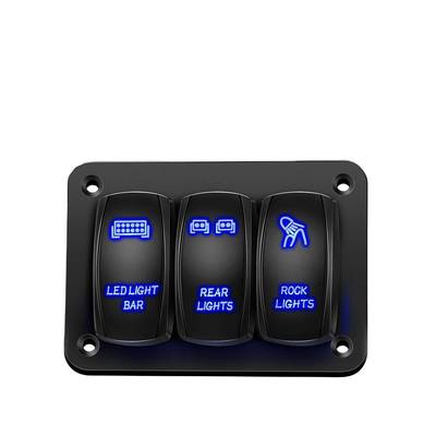 3组开关面板，用于汽车房车卡车船用大篷车开/关摇臂船型车载防水