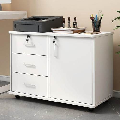 办公室文件柜资料柜档案柜子桌下可移动多层抽屉储物柜落地式矮柜