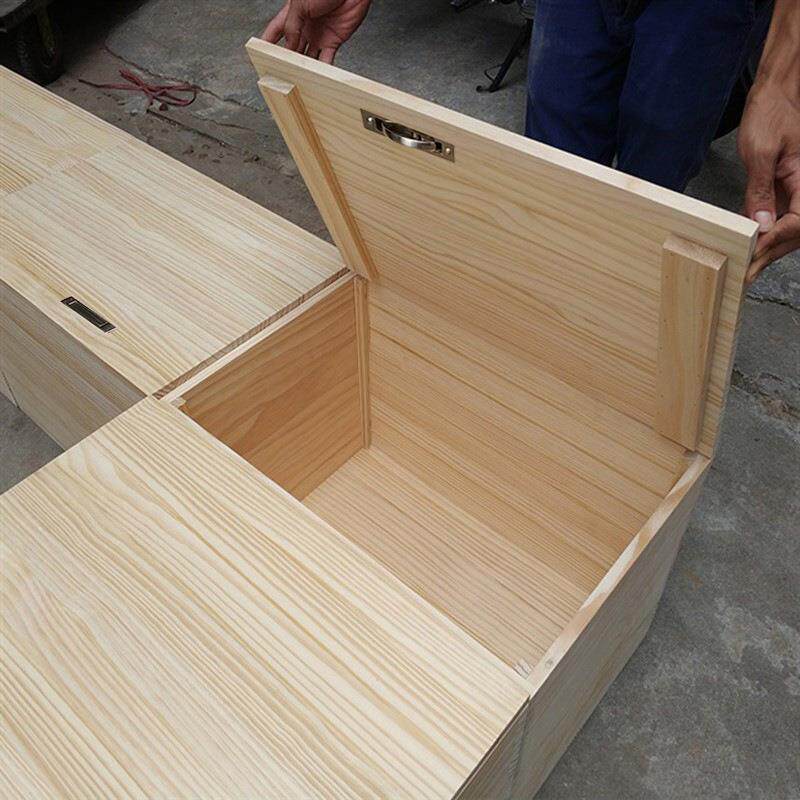 榻榻米木箱子拼床储物箱实木收纳箱抽屉飘窗柜地台床组合木箱