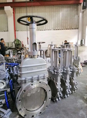 DMZ73W-10NR不锈钢310S暗杆刀闸阀DN500手动暗板高温插板阀DN800