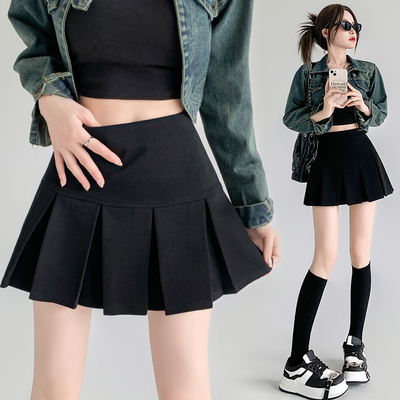 辣妹纯欲百褶半身裙女新款包臀防走光休闲运动a字百褶短裙