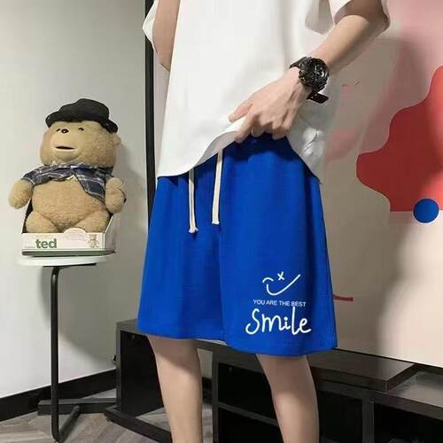 短裤夏季男华夫格五分休闲裤2024国潮潮牌情侣休闲运动风裤子帅气