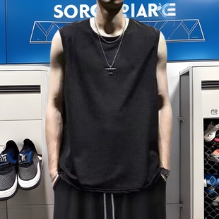 男生篮球服夏季冰丝薄款速干青少年背心短裤痞帅时尚休闲运动套装