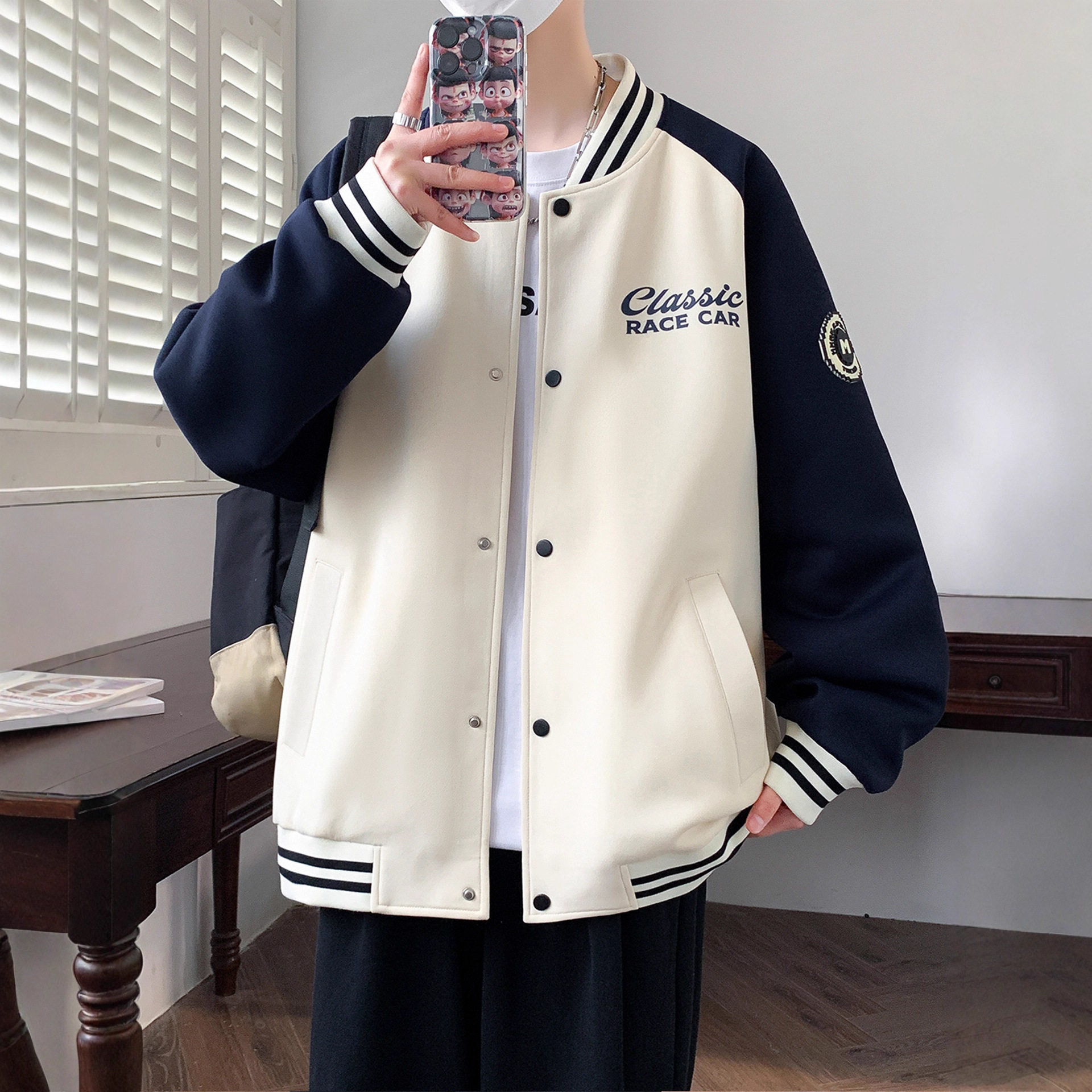 春秋季新款外套男青少年初中高中学生棒球服夹克帅气大童男装