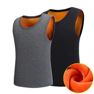 秋冬季新款保暖背心男士超柔加绒加厚发热内衣防寒内穿马甲上衣