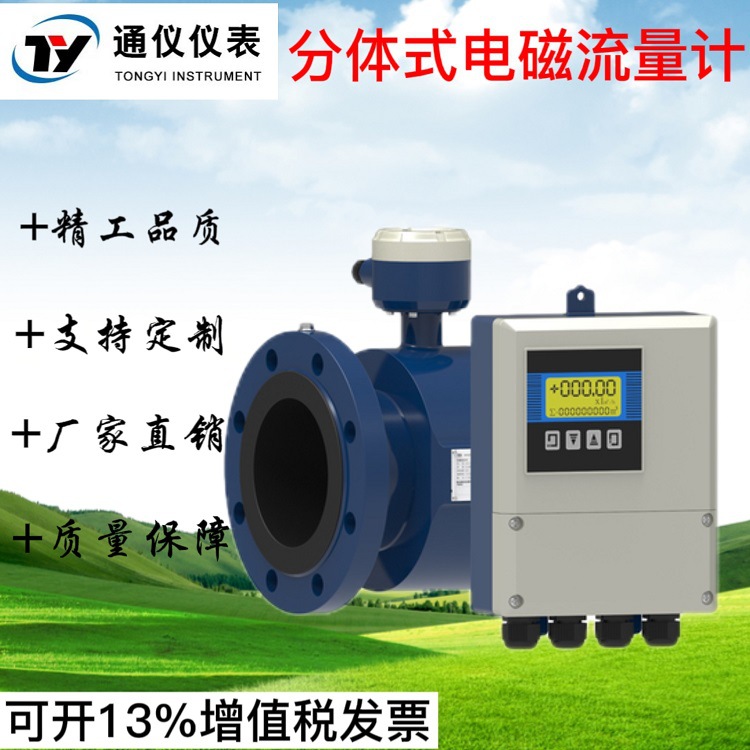 分体式电磁流量计污水液体高精度数显计量表管道传感器