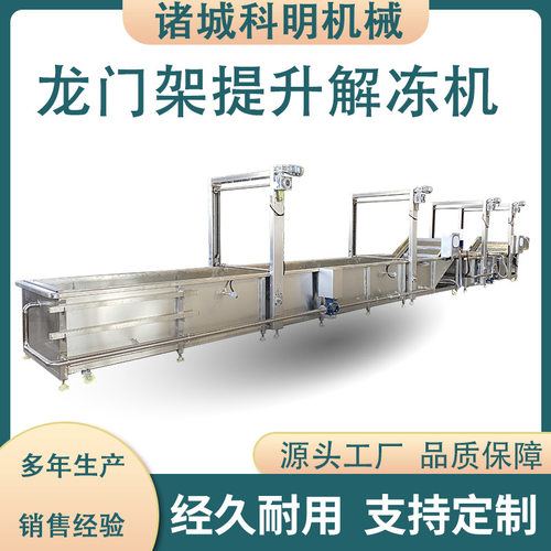 牛肉快速解冻机全自动小型解冻设备龙门架提升猪蹄清洗解冻流水线