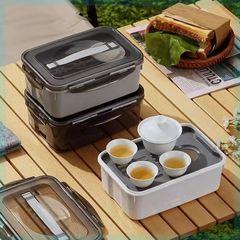 塑料功夫茶具套装工地茶盘便携一壶三杯茶旅行茶盘车载茶盘收纳