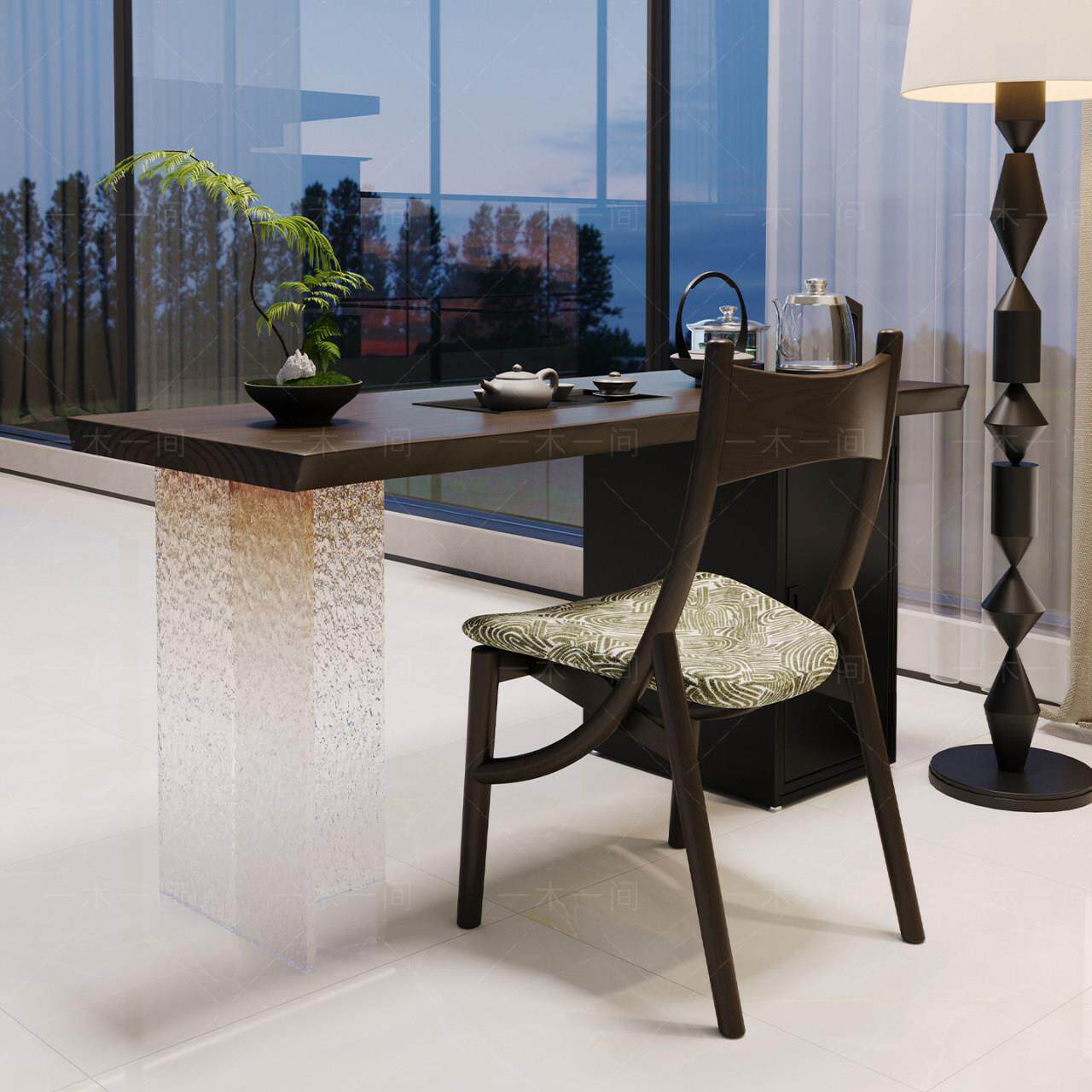 实木阳台小茶桌茶盘电茶壶一体简约现代高级感客厅小型原木泡茶台