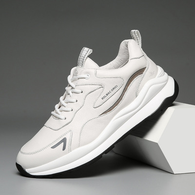 世奈跑步鞋男新款老爹鞋运动男士透气缓震休闲厚底旅游网面鞋子男