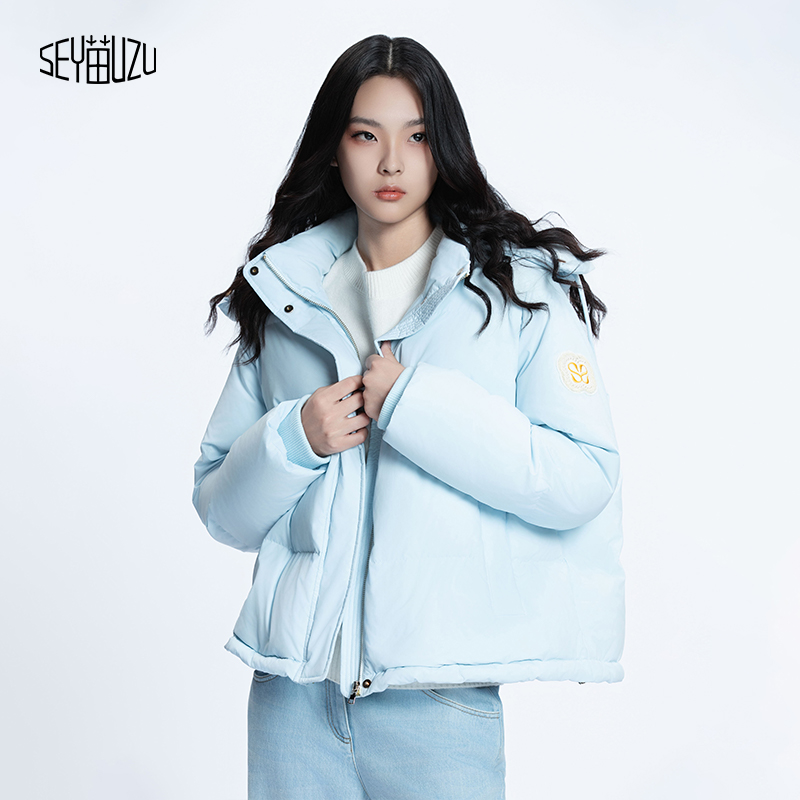 雨竹苗加厚鹅绒新款羽绒服