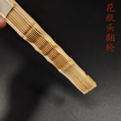 中国风文玩折叠扇子古典折扇9 5寸水磨玉竹古琴方翻轮扇骨工艺扇