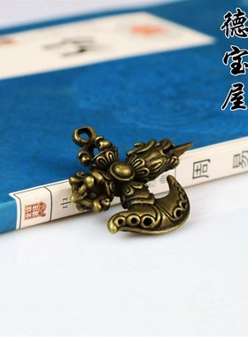 纯铜降魔杵钥匙扣小号金刚橛吊坠法器金刚杵挂件随身携带配饰