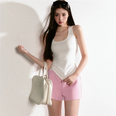 aoki doki 紧身显瘦弹力工字背心吊带女无袖内搭打底衫短款上衣