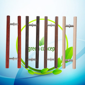 中式 实木大门拉手玻璃门把手有框门原木酒店面玻璃门拉手实木