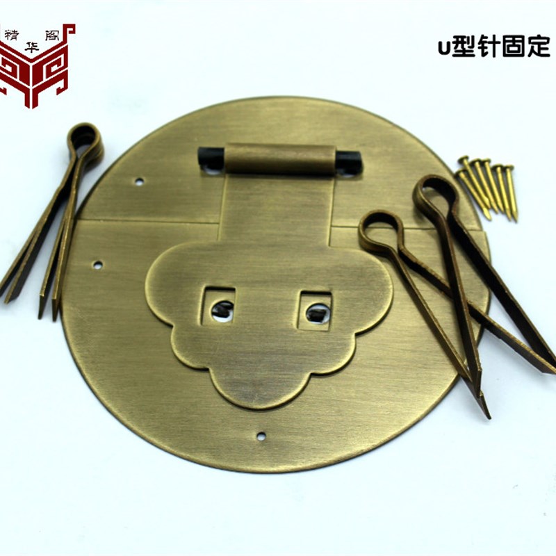 中式仿古纯铜搭扣老式木箱子卡扣木盒樟木箱锁扣首饰盒五金铜配件图片