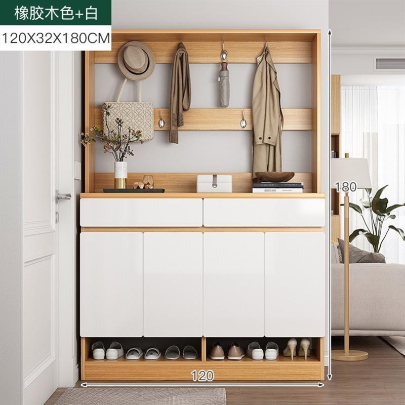 家用门口架入户门玄关柜带挂衣架鞋柜挂钩衣帽钩一体客厅进门靠墙