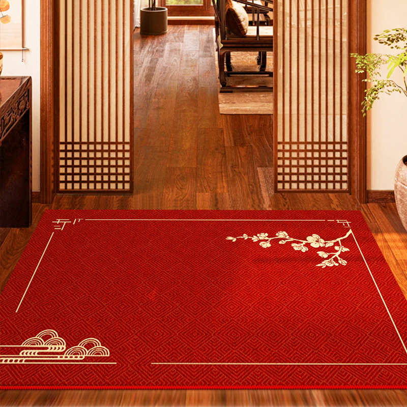 龙年入户门地垫2024乔迁新居红地毯高级感进门门口脚垫新中式门垫
