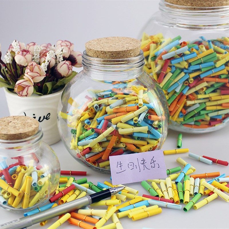 包邮星形急救瓶子许愿信纸卷糖果罐子小纸条解忧大号玻璃罐带字条