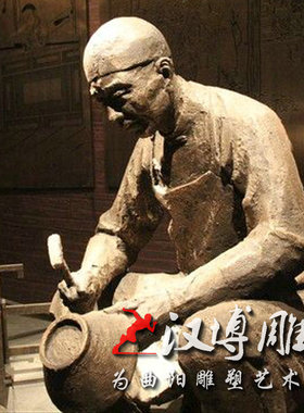 玻璃钢仿铜木工木匠雕塑铸铜木匠师傅雕塑铜雕制作家具人物定制做