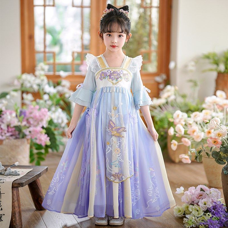 中国风唐装汉服女童夏季2024新款古风古典优雅大气舞台剧舞蹈演出,童装/婴儿装/亲子装,汉服,淘宝优惠券,粉丝福利购,淘宝优惠卷