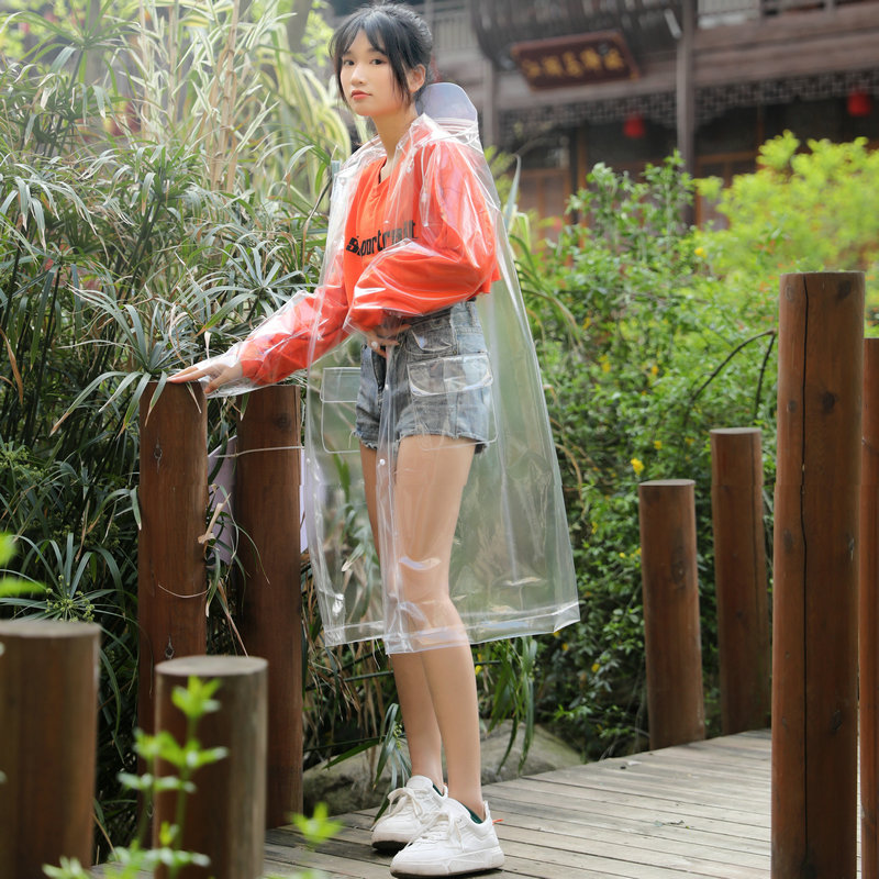 时尚男女士女生透明雨衣防疫旅游防护服全身成人旅行读书上学背包