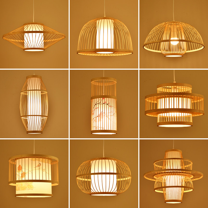 新中式竹艺吊灯禅意竹灯笼吧台民宿创意茶室餐厅饭店日式竹编灯具,家装灯饰光源,餐厅吊灯,淘宝优惠券,粉丝福利购,淘宝优惠卷