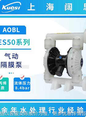 气动隔膜泵KES50系列工程塑料流体运输泵大流量耐磨排污水泵