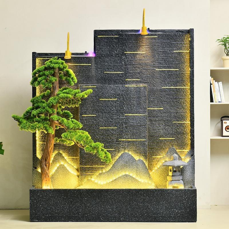 新款水景墙屏风假山流水喷泉水幕墙隔断庭院户外背景墙造景观摆件