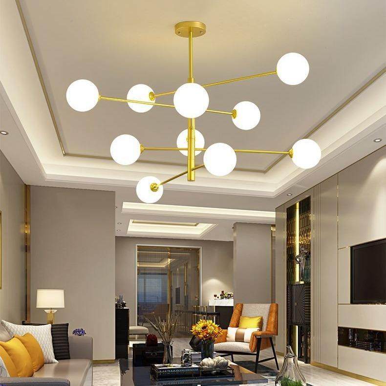 现代简约客厅个性分子灯 餐厅卧室北欧灯具 后现代小吊灯玻璃灯饰