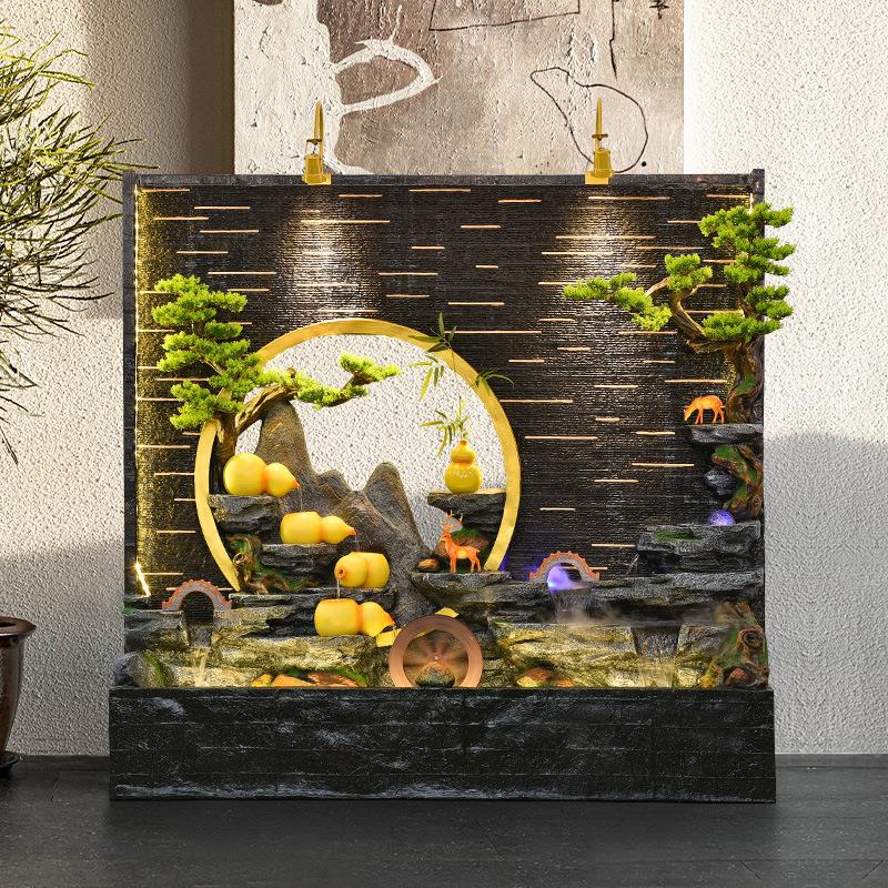 假山葫芦流水喷泉水幕墙屏风客厅瀑布循环水装饰招财庭院景观落地