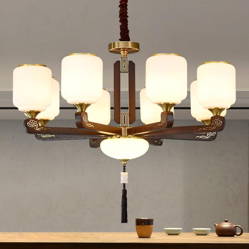 新中式吊灯客厅灯2022年新款轻奢实木餐厅卧室书房风禅意灯具