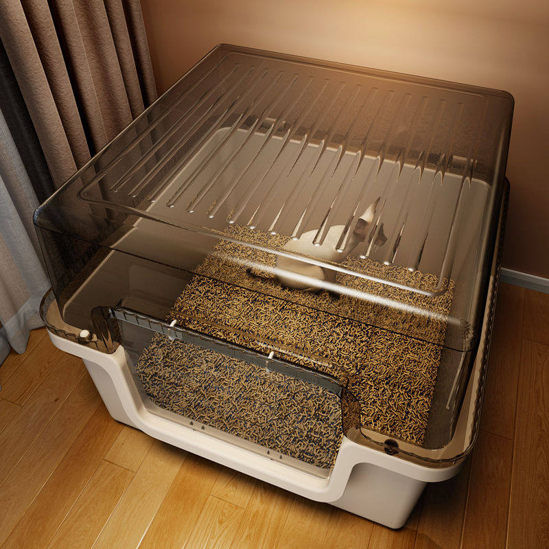 猫砂盆超大号防外溅全封闭厕所特大号大尺寸加高正方形缅因猫屎盆