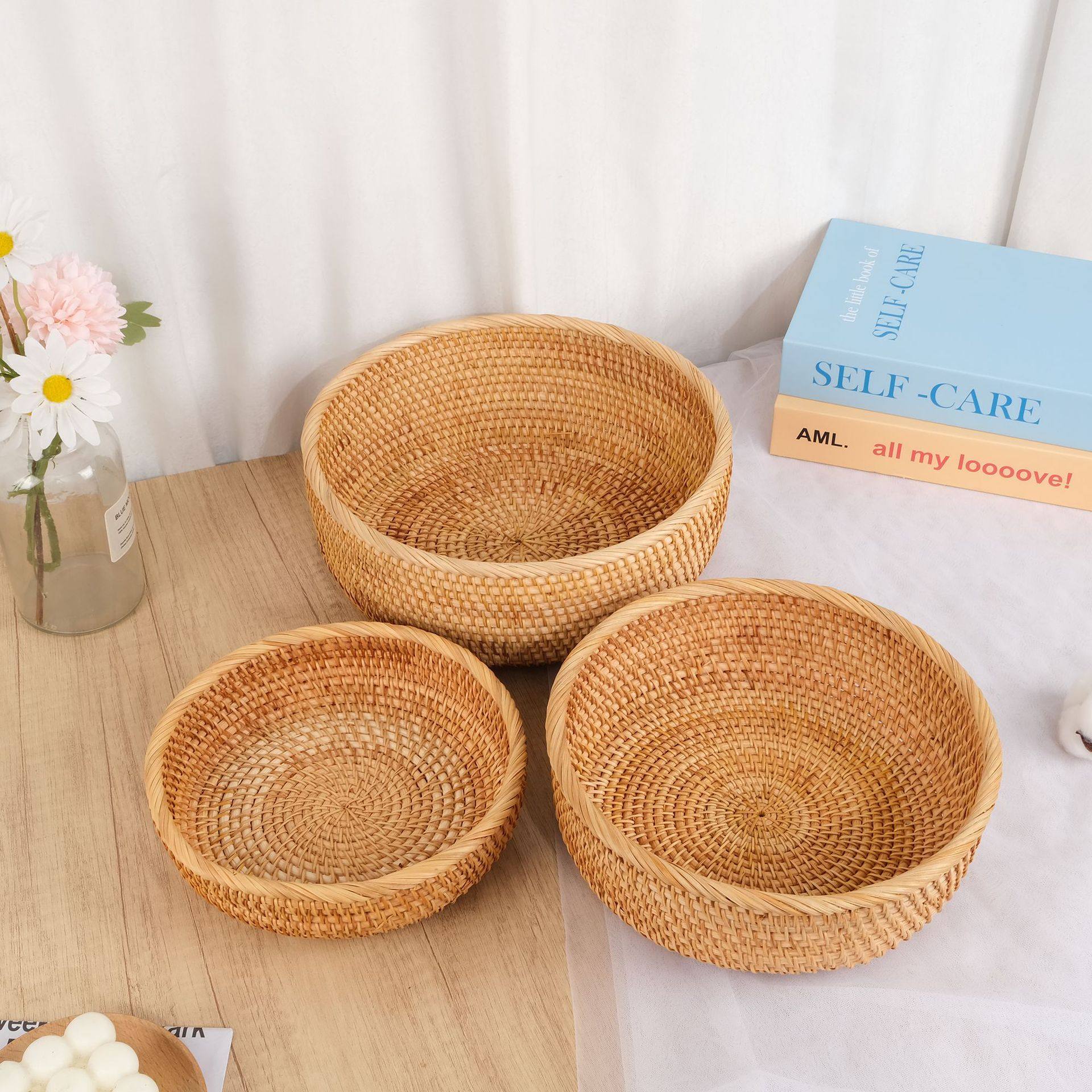 厂家现货越南藤编手工编织桌面整理圆形收纳篮面包篮水果篮,搬运/仓储/物流设备,其他起重搬运设备,淘宝优惠券,粉丝福利购,淘宝优惠卷