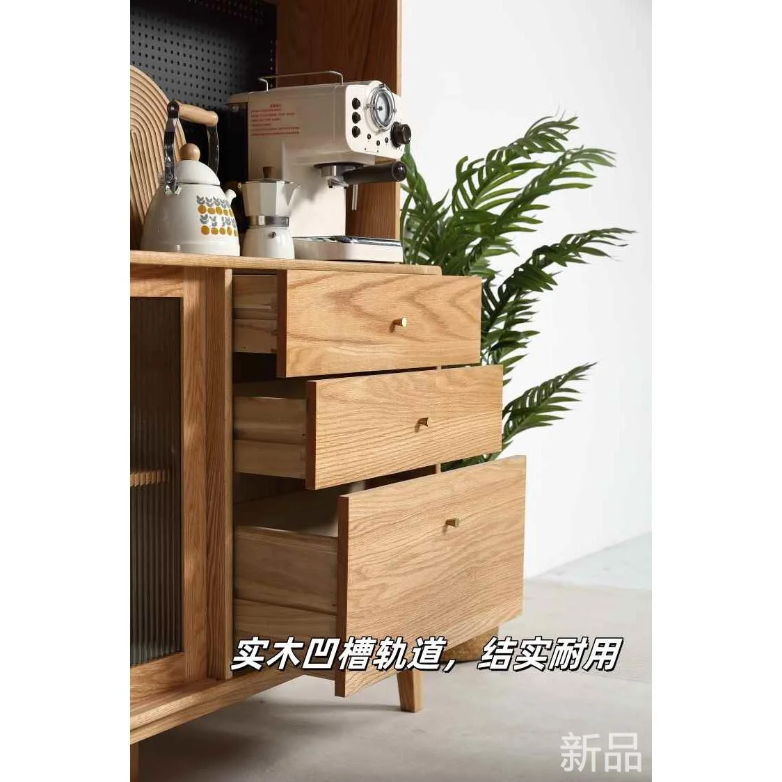 工厂特价全实木餐边柜纯橡木一体高餐厅柜现代简约储新品
