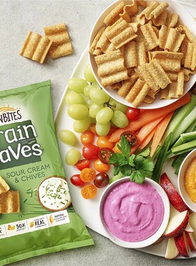 SUNBITES澳大利亚进口酸奶油香葱甜辣味波浪型谷物薯片170gX3袋