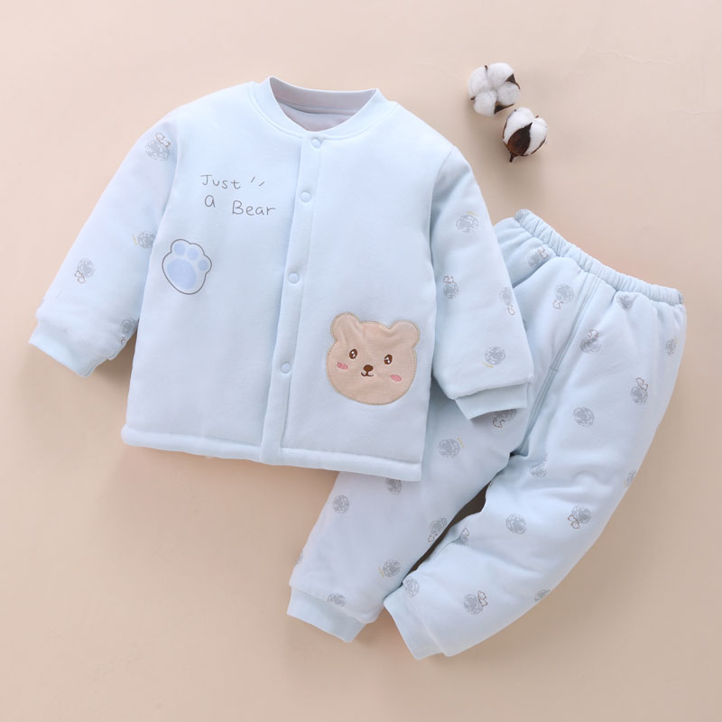 婴幼儿冬季衣服秋冬套装三四五个月宝宝冬装一岁棉衣加厚九4十8