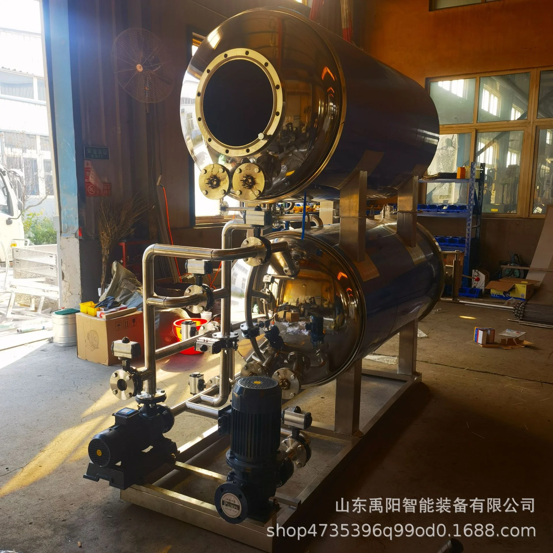 禹阳制造海鲜罐头食品杀菌全自动高温杀菌锅高压蒸汽灭菌锅杀菌釜