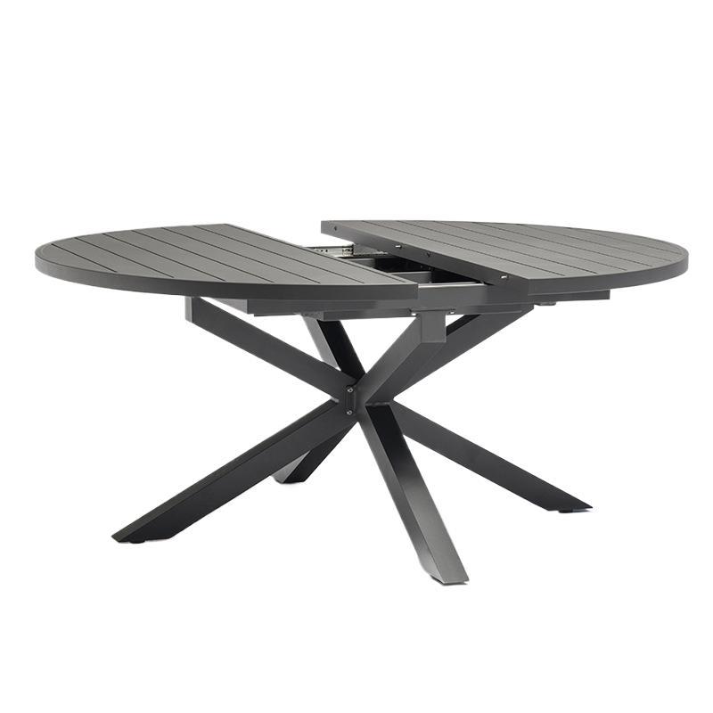 优澜跨境电商 庭院休闲铝合金拉伸餐桌酒店商用户外金属桌椅