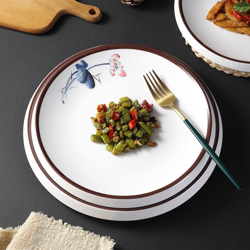 密胺餐具创意酒店特色圆凹盘子仿瓷炒菜盘意境菜盘饭店凉菜盘商用,餐饮具,盘,淘宝优惠券,粉丝福利购,淘宝优惠卷