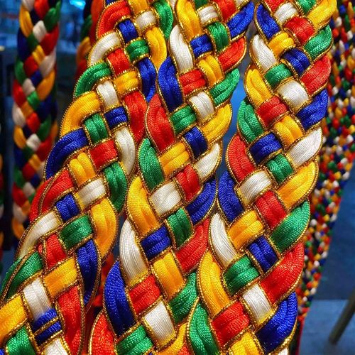 藏族饰品手工五色金刚结车挂五彩哈达辫子车饰彩线吉祥结车挂挂饰