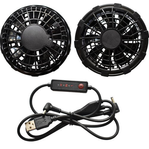 降温空调服风扇衣服配件黑色大风力5V风扇三档调控USB三通线户外