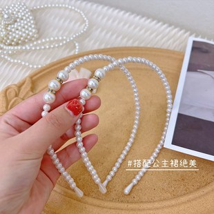 女童珍珠发箍韩国儿童公主头饰少女简约百搭发饰头箍女孩气质发卡