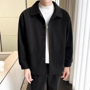 男生衣服搭配潮男潮流p帅气毛呢西服成熟男装夹克韩版轻熟风外套
