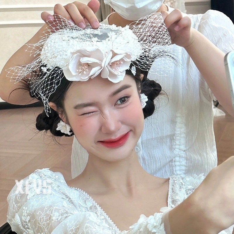 森系新娘甜美花朵网纱礼帽高级手工复古头花头饰法式婚纱礼服配饰,饰品/流行首饰/时尚饰品新,发饰,淘宝优惠券,粉丝福利购,淘宝优惠卷