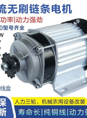 电动车电机48V500W800W100A0W三轮电瓶车直流减速无刷中置链条电
