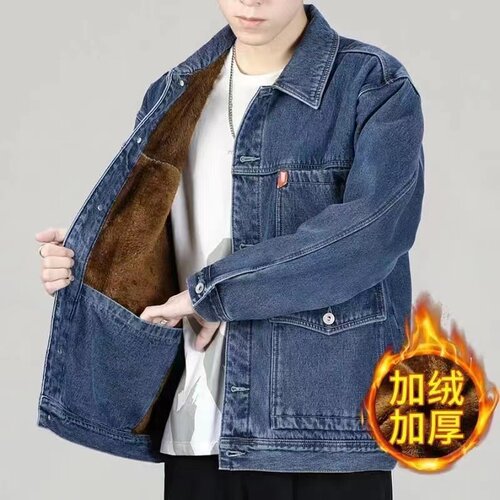 冬季干活穿的牛仔外套男耐磨耐脏加绒F加厚劳保工作服夹克焊工上