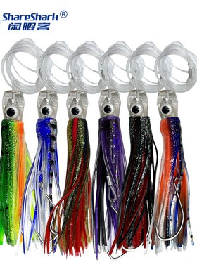 16cm/25cmm拖钓 船钓 金枪鱼鱿鱼章鱼软饵海钓带钩