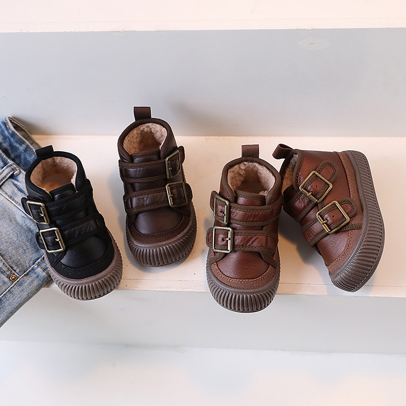 儿童高筒鞋男童鞋子秋冬款2023年韩版加绒棉鞋板鞋皮面百搭运动鞋,童鞋/婴儿鞋/亲子鞋,棉靴,淘宝优惠券,粉丝福利购,淘宝优惠卷